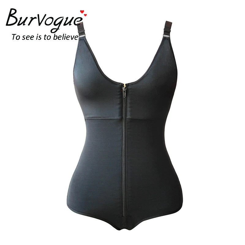 Burvogue, женское нижнее белье для похудения, Цельный боди, Корректирующее белье, овербюст, молния, Корректирующее белье для тела, S-6XL, белье размера плюс, утягивающее белье