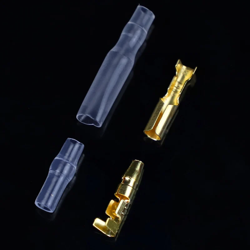 4.0 bullet terminal car electrical wire connector diameter 4mm pin set 50sets=200pcs Female + Male + Case Cold press terminal