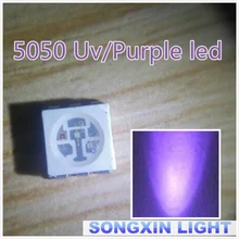 200 шт. прозрачный светодиодный светильник, Диод 5050 УФ/Фиолетовый SMD/SMT, высокомощный светодиодный PLCC-6, 3 чипа, супер яркий светильник, высокое качество