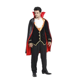 

Halloween adult Men Legend Vampire Count Dracula cosplay costumes Fancy Dress Black and red Cloak