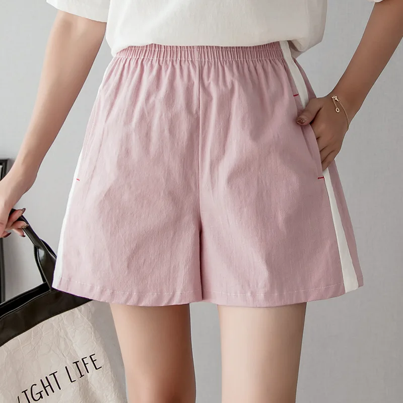 

Shorts Women Loose Cotton Linen High Waist Shorts Female Leisure Wide Leg Comfortable Wear Shorts Causal Shorts LS-03