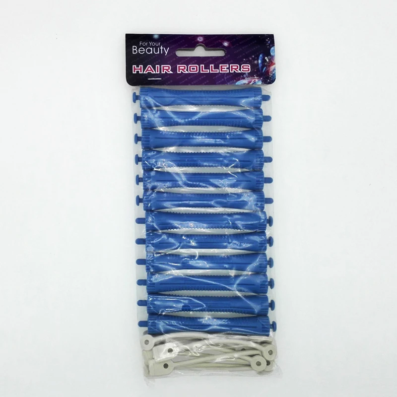 12pcs Diameter 8mm Hair Perm Rods With Rubber Band Hair Curlers Rollers