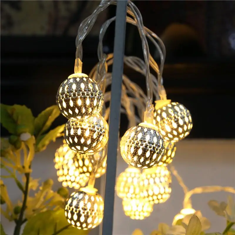 3.5M 10LED solar string light Wrought iron dome light