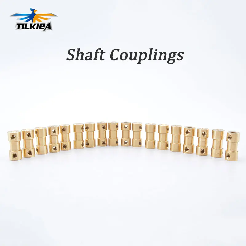

2pcs Copper Coupling Drive Shaft Connector Motor Shaft Coupling 2/2.3/3/4mm to 2/3/3.17/ 4/ 5mm with Screw for RC Boat Car&Robot