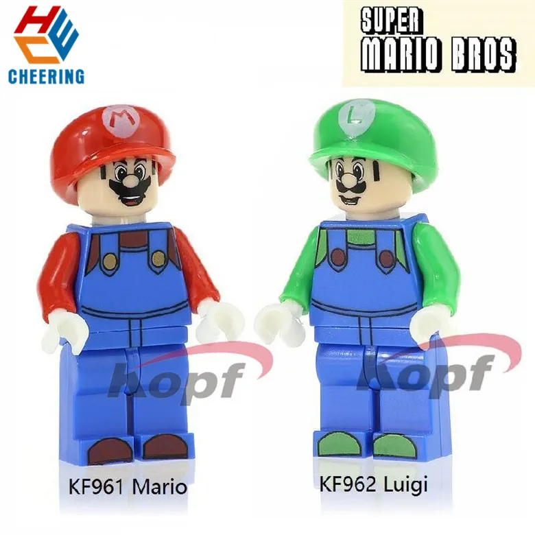 

Single Sale Building Blocks Kataro Minami Super Mario Bros Luigi Cartoon Figures Bricks Dolls Toys for children KF961 KF962