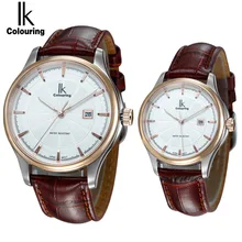 IK Women Dress Watches Luxury Lovers Couple Watches Men Date Couple Quartz Watches with Date Calendar Waterproof Wristwatch 4616