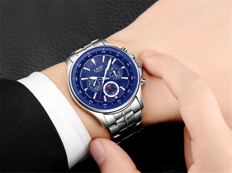 LIGE часы для мужчин Бизнес водонепроницаемые часы для мужчин s часы лучший бренд класса люкс Модные Повседневные Спортивные кварцевые наручные часы Relogio Masculino
