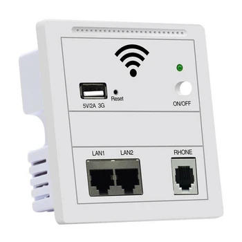 

150Mbps 86 Panel in Wall Wireless AP Router 220V WiFi Access Point in-wall AP Wireless Wifi Router Repeater 802.3af POE Black