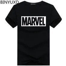 BINYUXD летняя футболка Новая модная футболка "Марвел" Мужская хлопковая футболка с короткими рукавами Повседневная мужская футболка marvel футболки мужские топы футболки