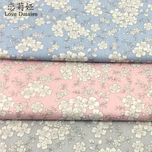 Хлопок японский стиль белый цветочный саржевая Ткань DIY для детей постельные принадлежности Одежда платье ручной работы лоскутное ремесло стеганые ткани