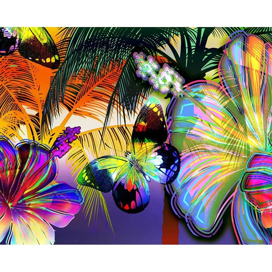 

flower DIY 5D diamond painting flower buttery diamond embroidery full rhinestones mosaic painting diamonds