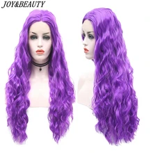 JOY & BEAUTY Синтетический Парик Фронта Шнурка Фиолетовый Салон Длинные Волны Парик Шнурка