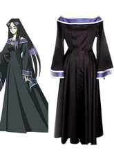 Envío Gratis de Saint Seiya Pandora Negro Vestido de Cosplay del Anime