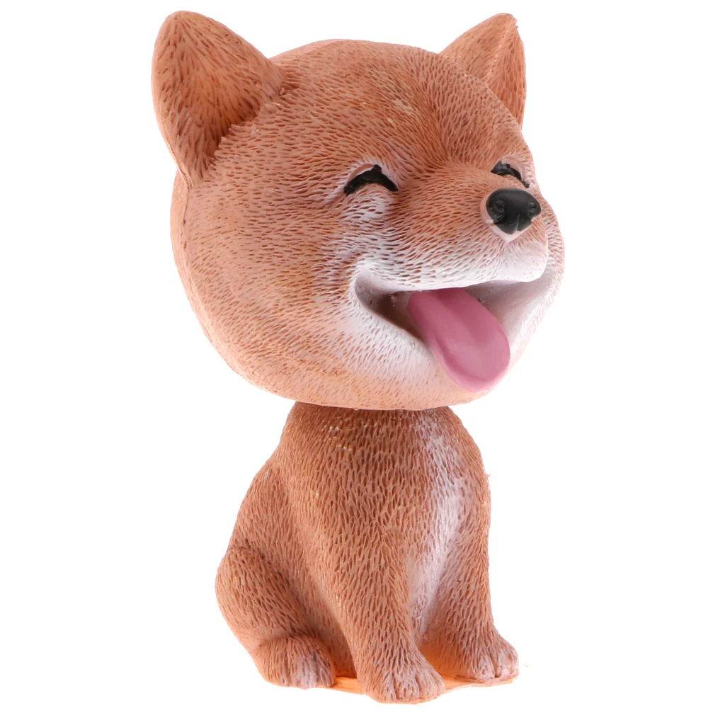 Shaking Head Shiba Inu Lucky Dog Puppy Bobbing Heads Bobblehead Toy Aniaml Figures Car Dashboard Auto Decoration