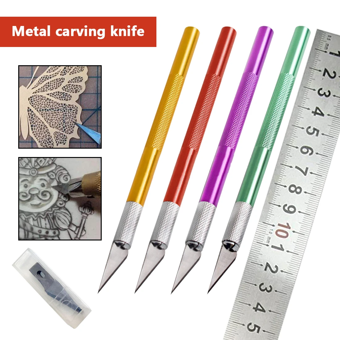 

Precision Hobby Knife Metal Handle with 5pcs Blades for Arts Crafts PCB Phone Repair Wood Carving Tools Multi DIY Hand Tools