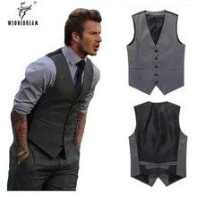 Весной и летом Бекхэм мужская одежда тонкий костюм Блейзер жилет мужской жилет Жилетка без рукавов