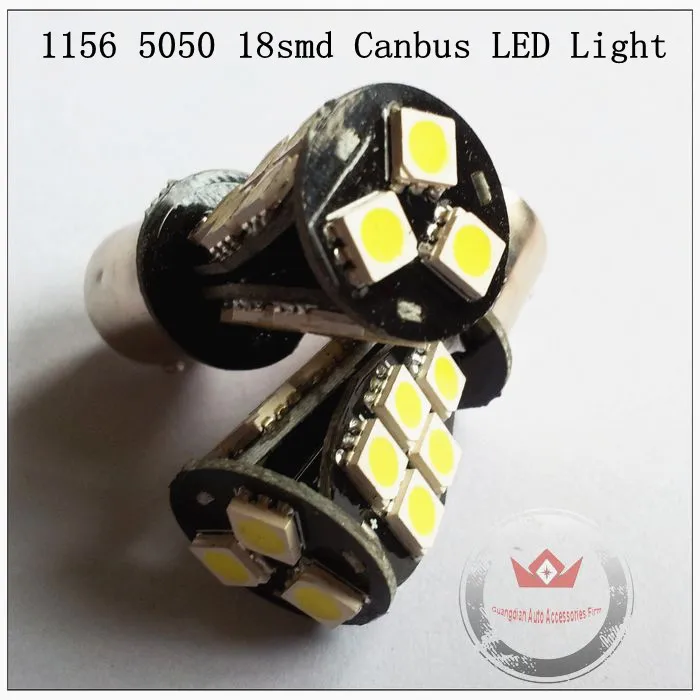

Night Lord 2pcs/lot Canbus S25 1156 BA15S 5050 18SMD LED Reverse Lights turn signal light winker blinker light free shipping
