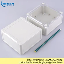 ABS водонепроницаемый пластиковый распределительный ящик пользовательский прозрачный корпус водонепроницаемый электронный уплотнитель провода разъемы корпус 120*120*55 мм