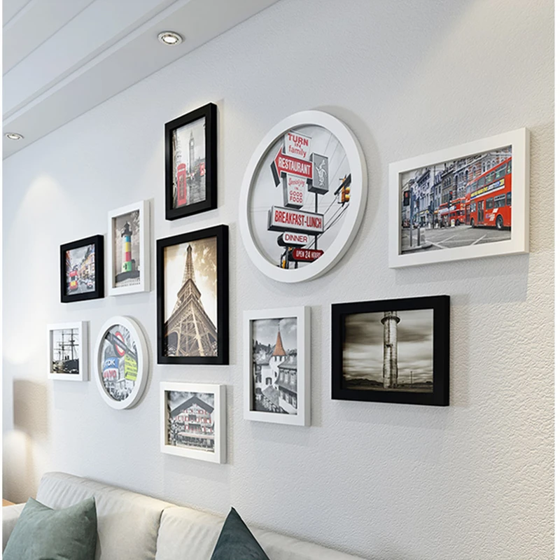 Modern Style Photo Frame For Living Room Decor 11pieces Hanging Wall Picture Frame Wedding Creative Art Gift Black White Frames Frame Aliexpress