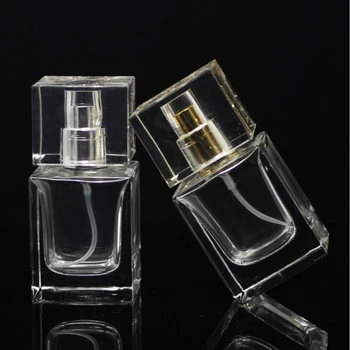 

High Quality 30ML Square Glass Bottle Refillable Perfume Spray Atomizer Bottle Used For Perfume Cosmetics Packaging Bottles