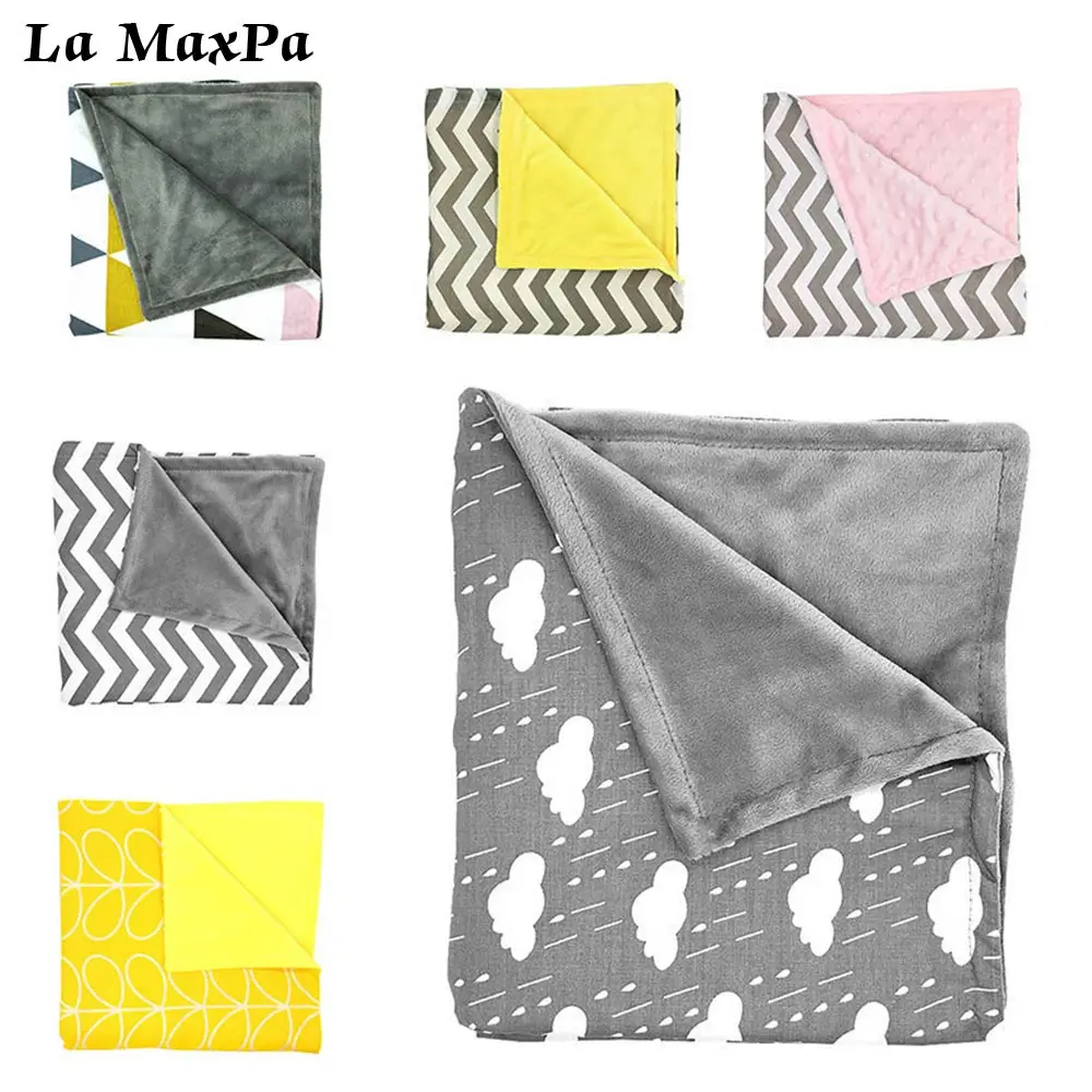 

Minky Baby Blanket Sleeping Soft Striped Blanket Infant Swaddle Nap Receiving Stroller Wrap For Newborn Baby Bedding Blankets