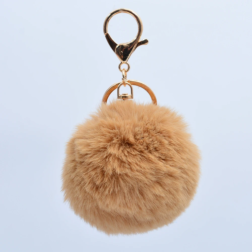 Брелок из искусственного льна с помпоном 8 см милый пушистый искусственный