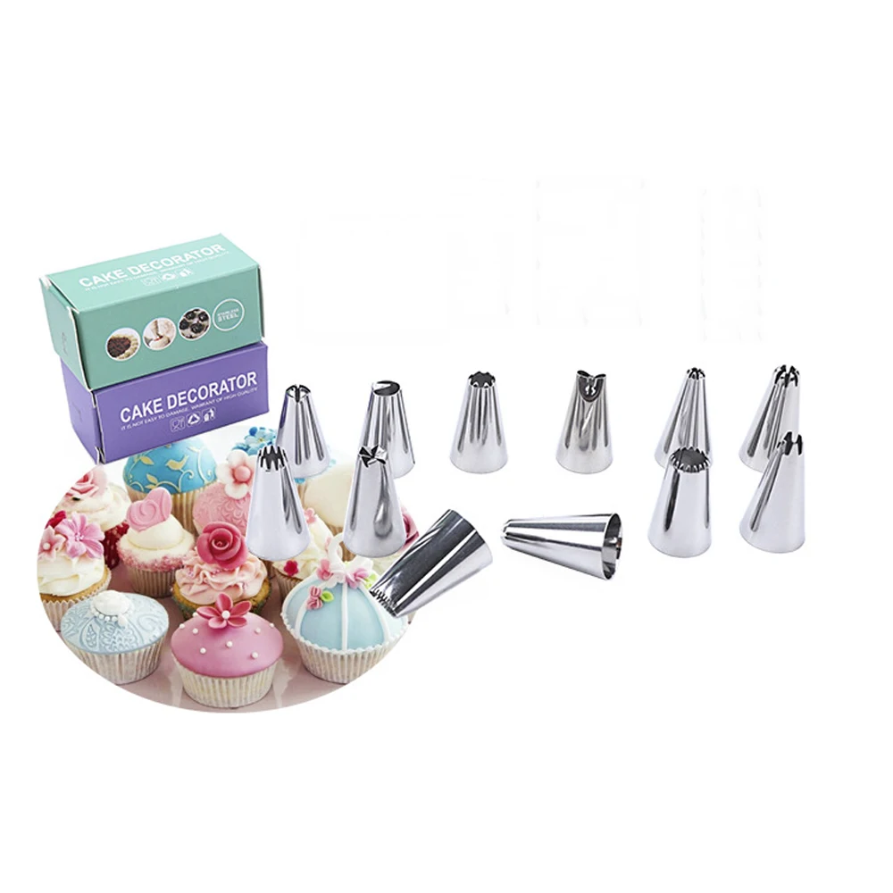 

6pcs Stainless Steel Nozzle Pastry Tips Nozzles Converter DIY Kitchen Baking Cake Decorating Tools Icing Piping Cream Pastry Bag