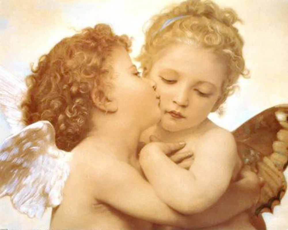 Diamond Painting Kiss Angels Embroidery Mosaic Rhinestones Cross Stitch Artwork Wall Room Decoration Handcrafts LXC180 | Дом и сад