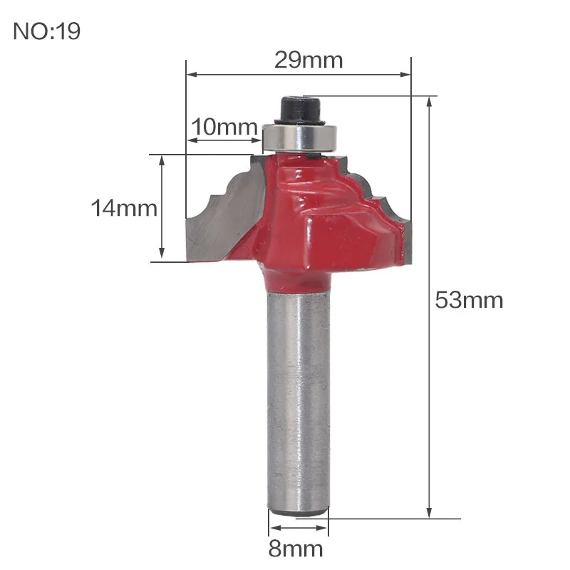 8 мм традиционный Ogee кромкоформовочный маршрутизатор бит-" хвостовик деревообрабатывающий нож Линия для дерева - Длина режущей кромки: NO19