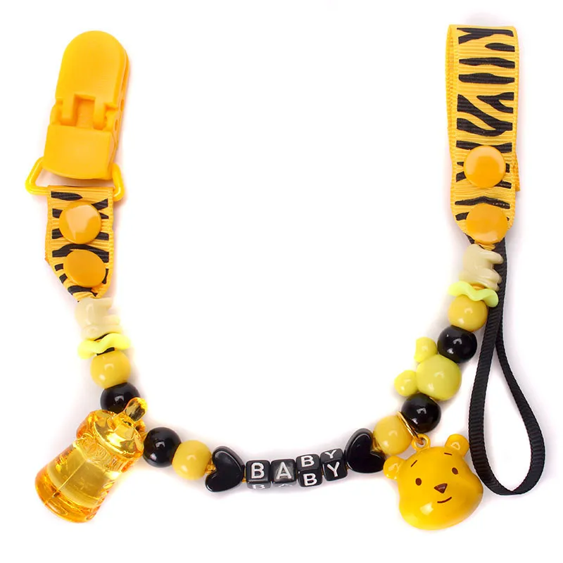 

1pc Baby Pacifier Clip Chain Cartoon Pacifier Holder Hand Made Cute Colourful Beads Dummy Clip Baby Soother Holder for Baby Kid
