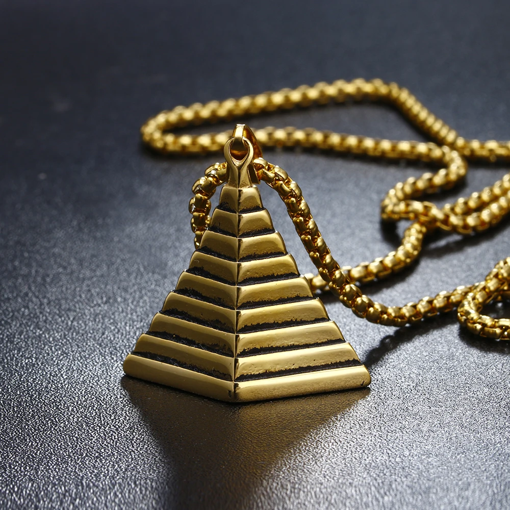 Gold pyramid pendant Clearance
