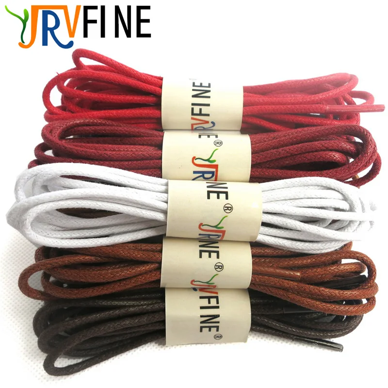 2 Pairs, 4 Laces Wax Shoe Laces Round Waxed Shoestrings Strings Shoelaces