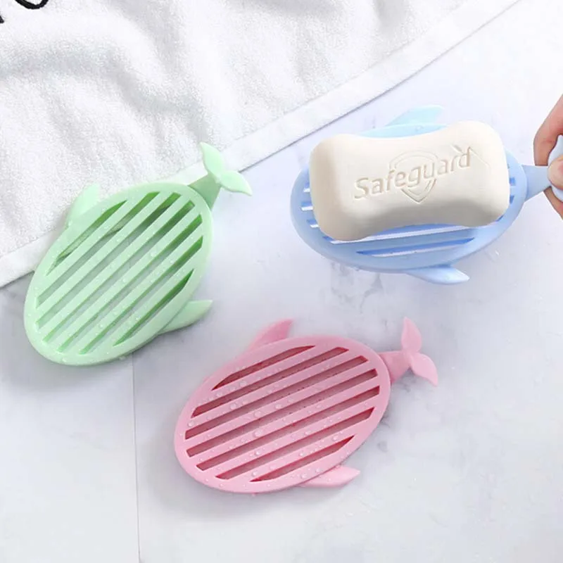 Whale Soap Box Bathroom Draining Soap Dish for Travel Sponge Drainage