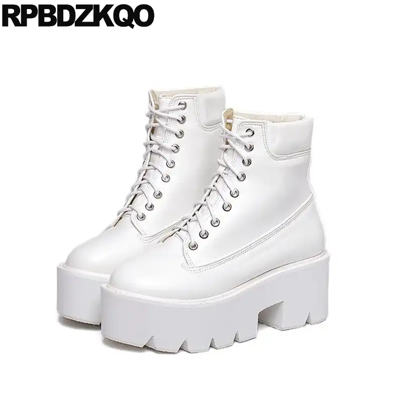 white booties round toe