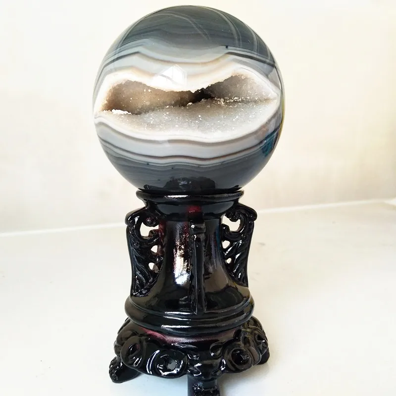 

80-100mm Natural stones Druzy agate crystals geode home decoration Agate with druzy vug open sphere crysral cluster