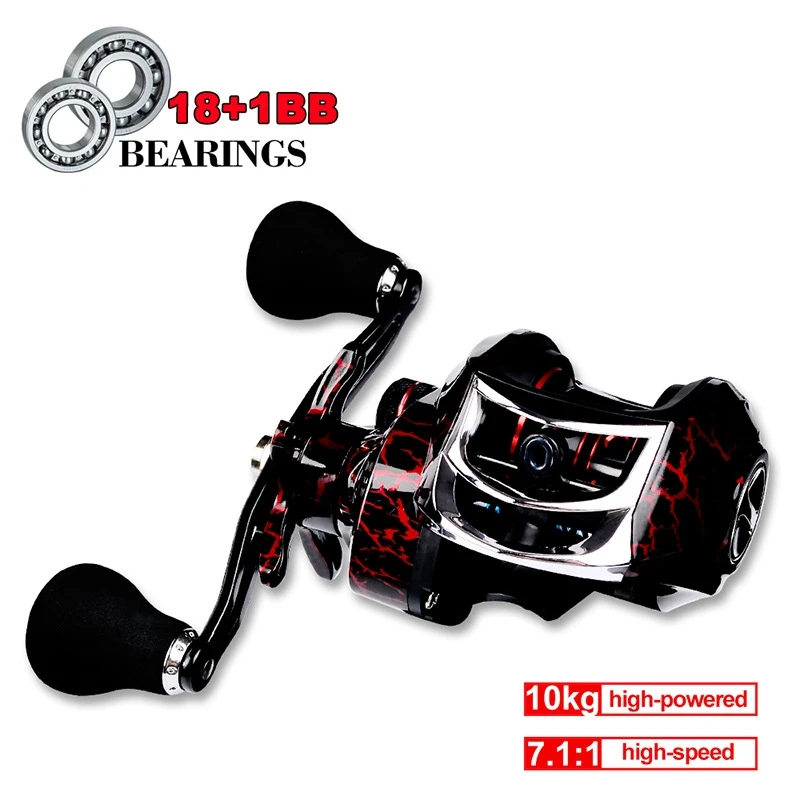 

18*1BB Metal spinning wheel Baitcasting Fishing Reel 8.1:1 Long Shot Left / Right Hand Fishing Wheel Bait Casting Fi