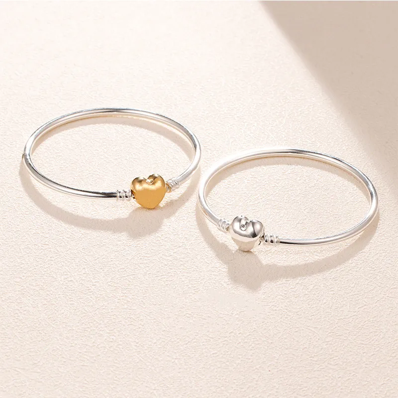 

2019 NEW Charm logo Engraved 100% silver S925 bracelet rose pandoras bangle for women jewelry gifts,1pz