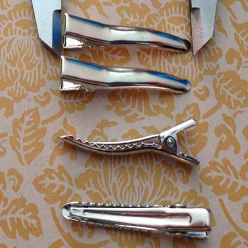100pcs/lot Wholesale 45MM Metal Single Prong Alligator Clips For Hair