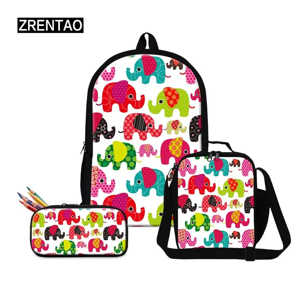 

3pcs School Bags Sets Cute Cartoon Elephant/Giraffe/Lion Kindergarten Children Backpacks Teenage Boys Girls Bookbags Child Gifts