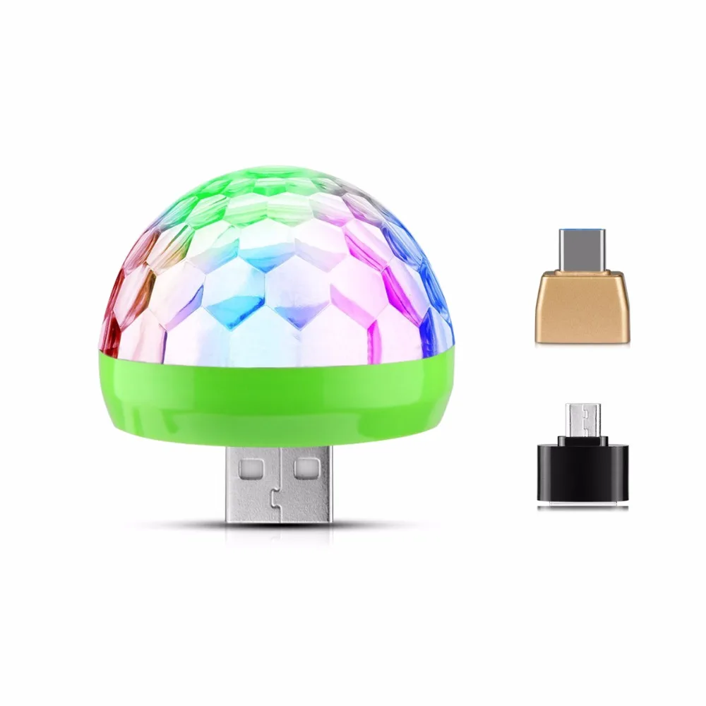 Тип c Micro USB 4 Вт RGB Светодиодная лампа DC 5 в музыкальное управление звуком LED