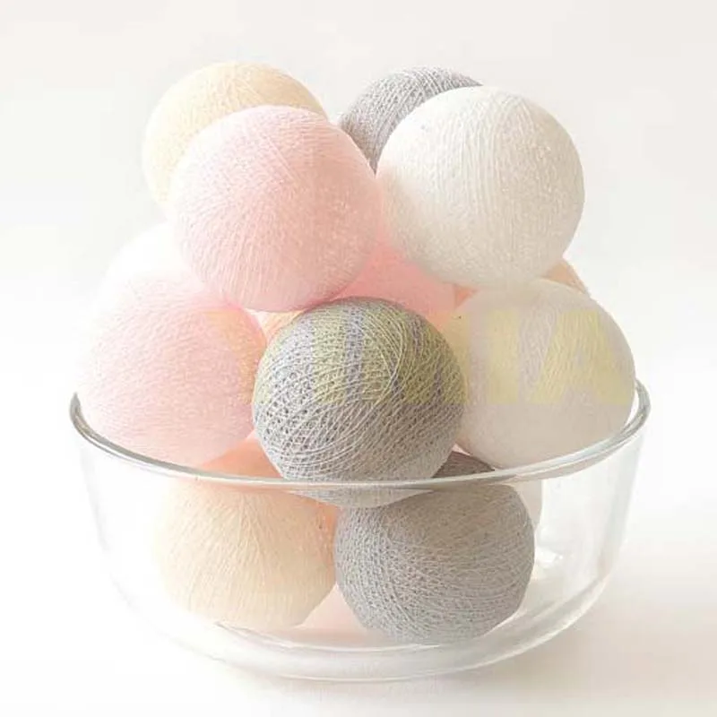 Цена Розовый белый кремовый серый ватсветодио дный ные шарики светодиодные гирлянды на батарейках светодио дный светодиодные Рождественские о...