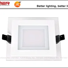 Светодиодная стеклянная панель свет 12 Вт FedEx теплый белый/белый, AC85-265V