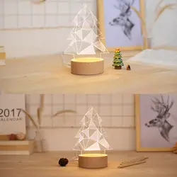 Рождественская елка форма 3D светодиодный ночник романтическая настольная лампа для внутреннего освещения украшения домашнего декора