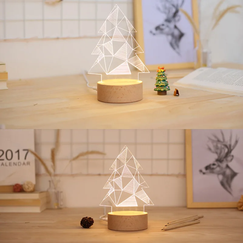 

Christmas tree shape 3D LED Night Light Romantic Table Lamp For indoor lighting Decorations Home Decor Creative gift
