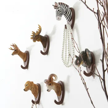 

Creative animal hook home decoration wall hanging bedroom living room bar elk zebra elephant clothes hanging decorative crafts