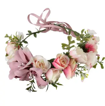 

The new wave of sago adah flower garlands hair hoop head hoop delicate lily flowers tire beach accessories wholesale