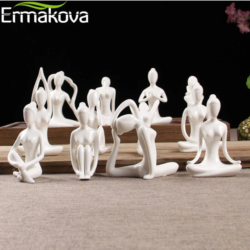 ERMAKOVA абстрактное искусство керамическая Йога позы Статуэтка фарфоровая Леди