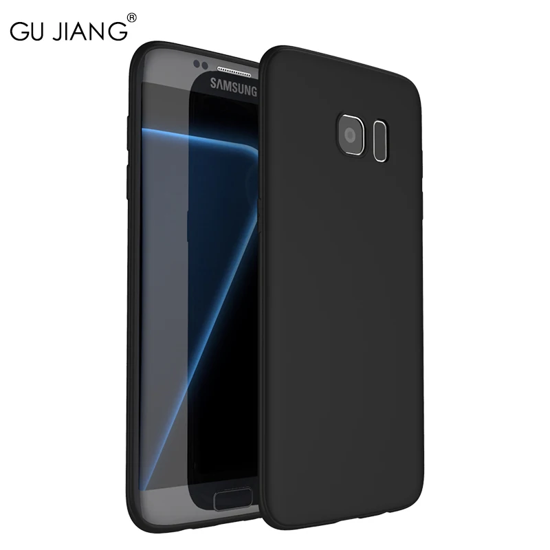 

GU JIANG Luxury Soft Silicone Phone Bag for Samsung Galaxy S7 and S7 Edge Full Cover Anti-fingerprint Thin Protector Case Shield