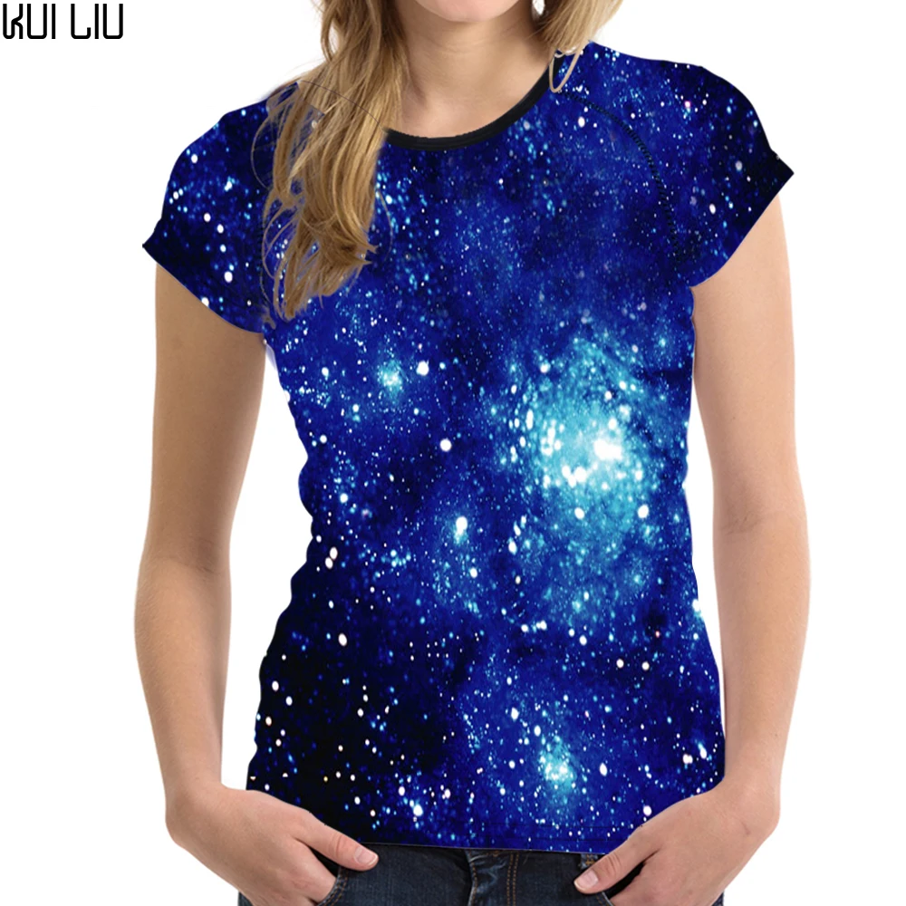 

Customized High Quality 3D Galaxy Space T Shirt Women t Shirt Female Novelty Elastic Hip Hop Top Tees Alien tShirt Haut Femme