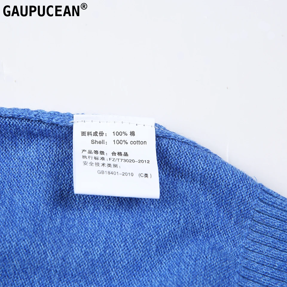 Натуральная gaupucean человек трикотаж чистый 100% хлопок с длинными рукавами синий оранжевый серый пуловер осень-зима круглый Средства ухода за